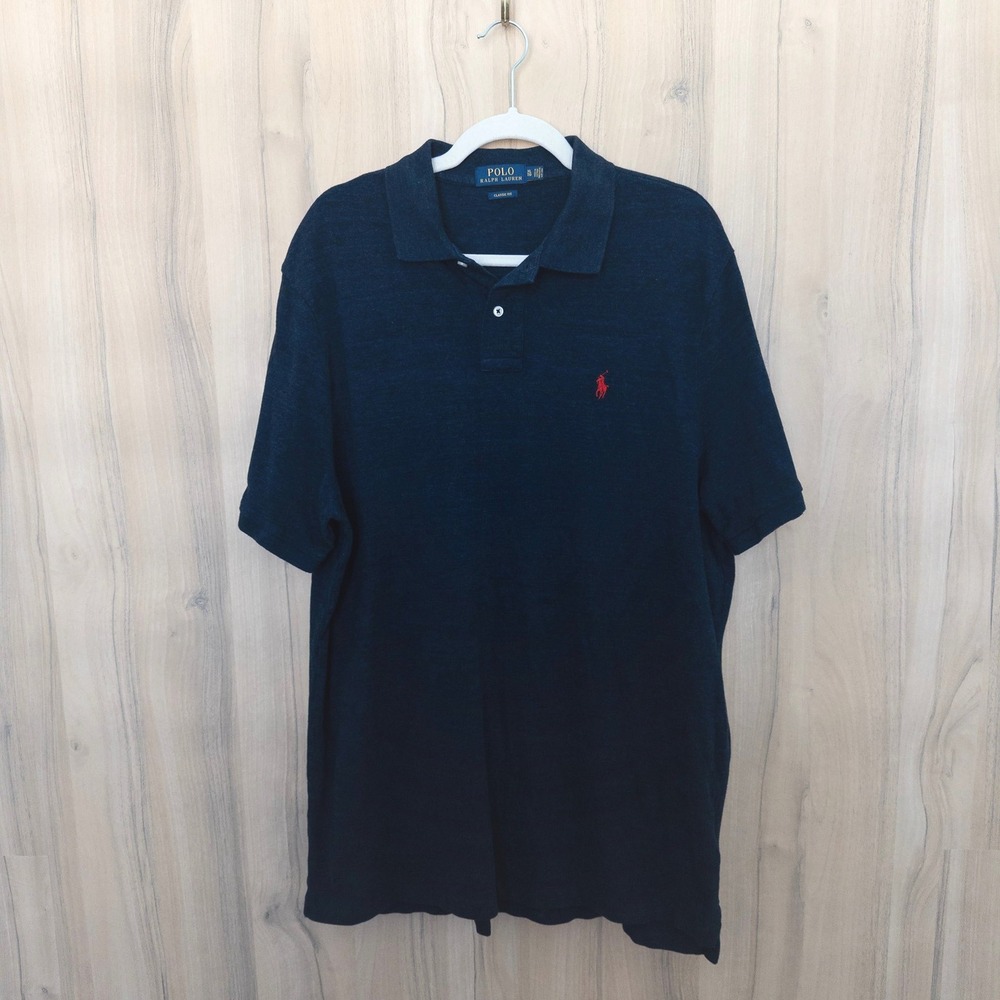 Polo Ralph Lauren Mens Polo Shirt XL Navy Classic Fit Short Sleeve Preppy Golf